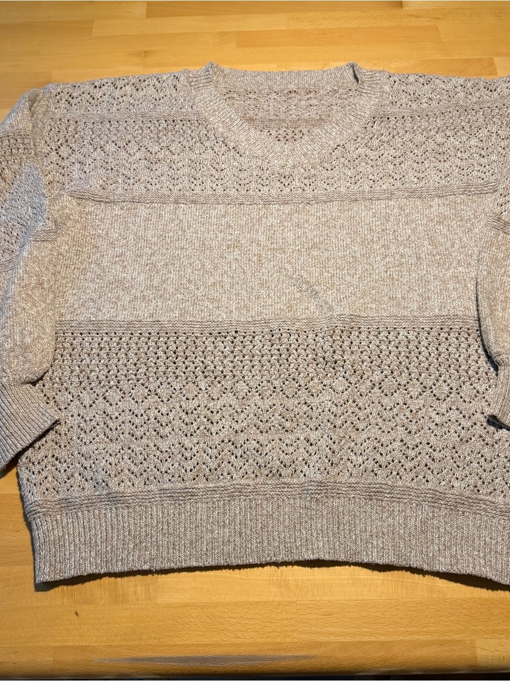 Women’s Textured Knit Crewneck Sweater - Light Beige/Cream